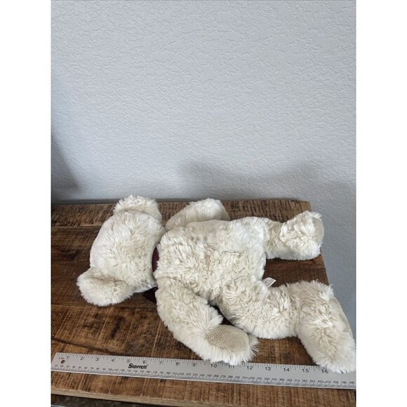 Russ JACKSON SHAGGY CREAM WHITE TEDDY BEAR Bombay Stores STUFFED PLUSH TOY Cute - Picture 3 of 7